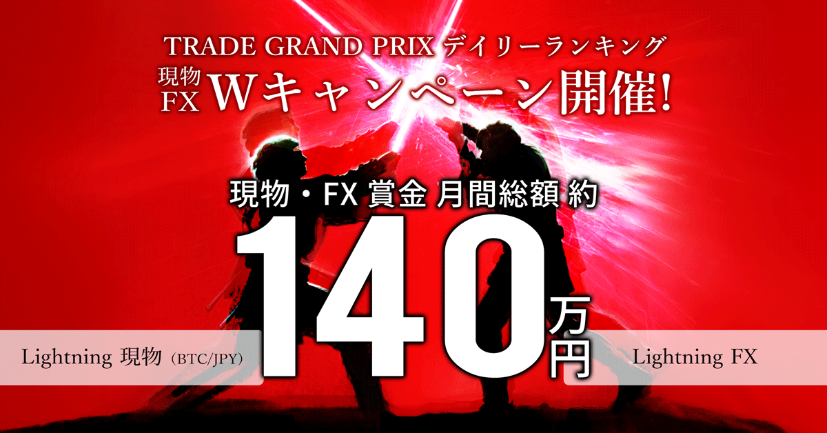 bitFlyer 5 年目突入! TRADE GRAND PRIX デイリーランキング